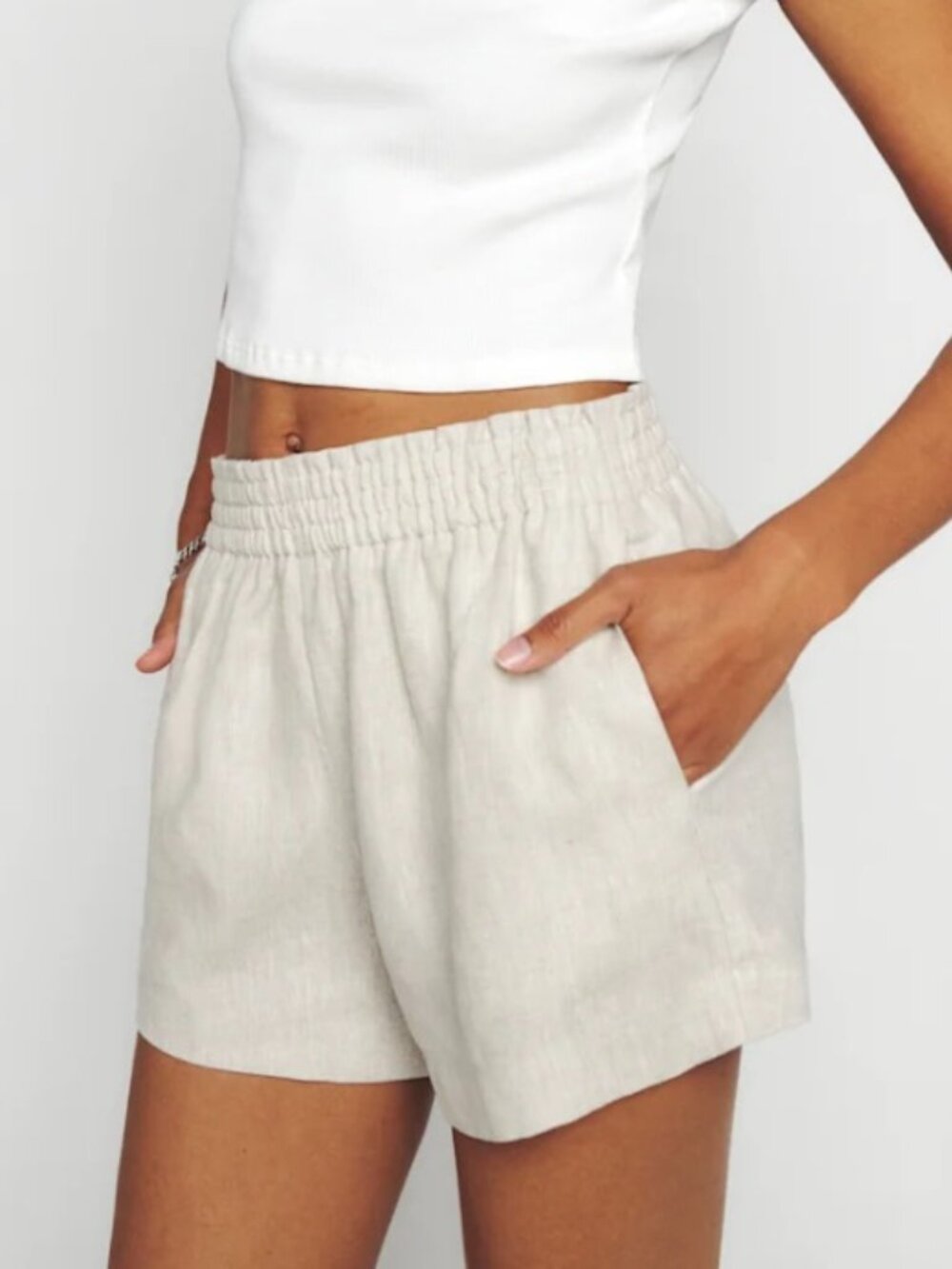 Reformation Mila Linen Shorts